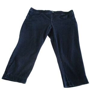 Time And Tru Women's Mid Rise Dark Wash Pull On Blue Jean Capri Pants Size XXXL